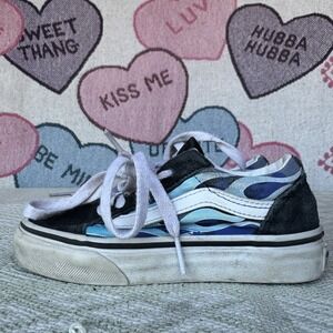 Size‎ 11.5c - Kids Vans Blue Flame Old Skool shoes youth